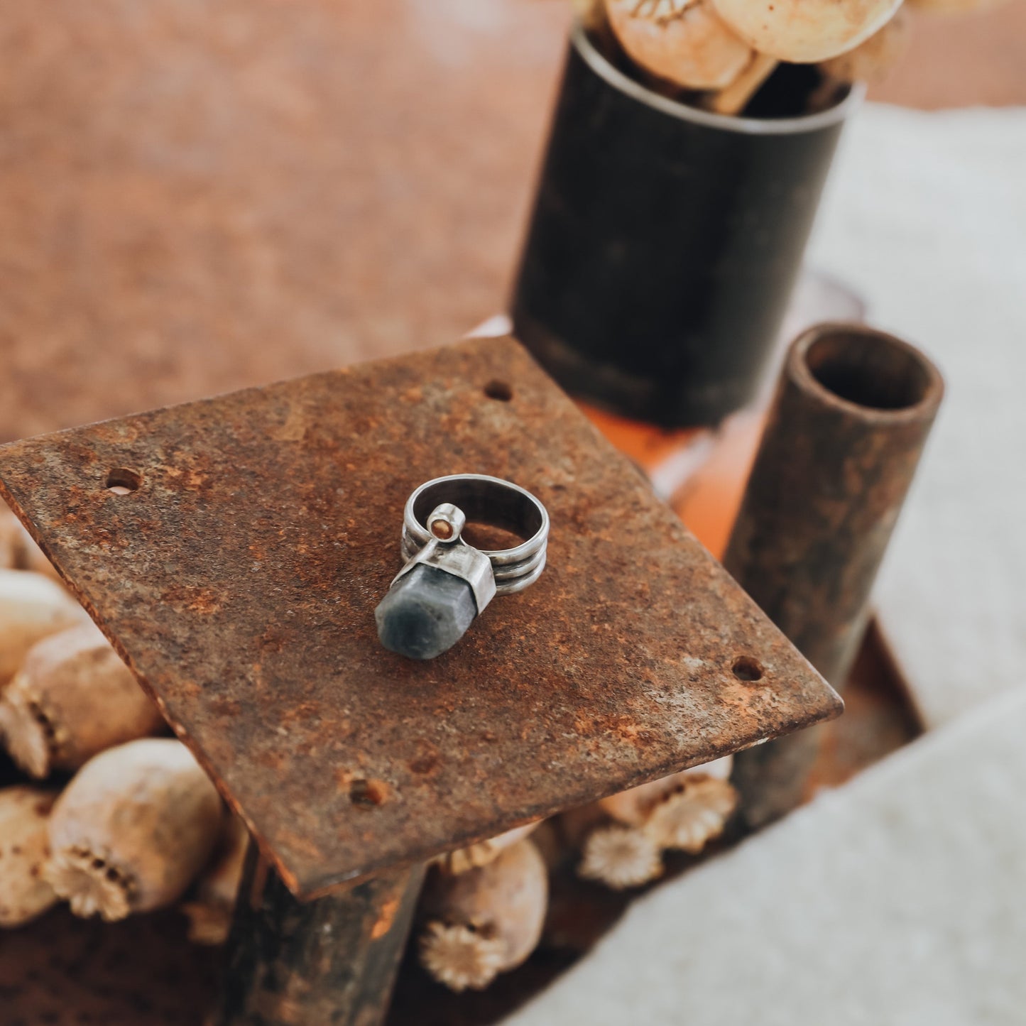 Raw Blue Sapphire Ring