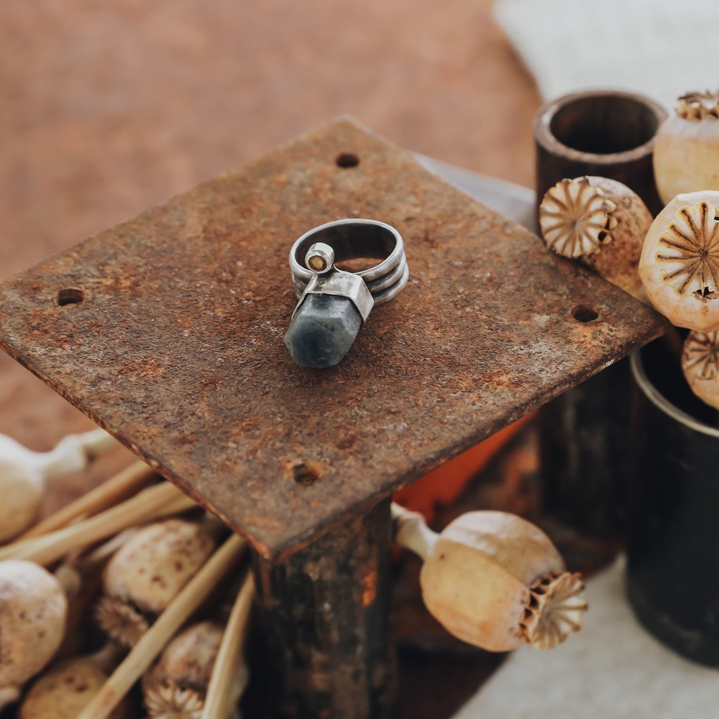 Raw Blue Sapphire Ring