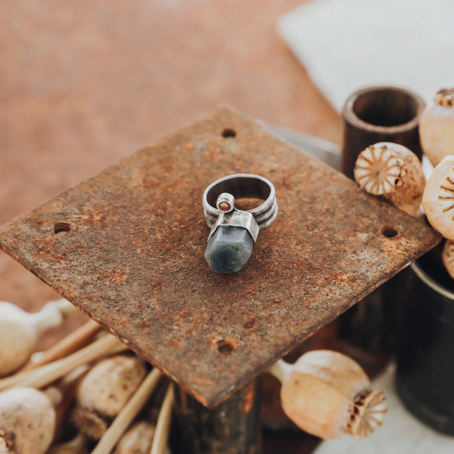 Raw Blue Sapphire Ring