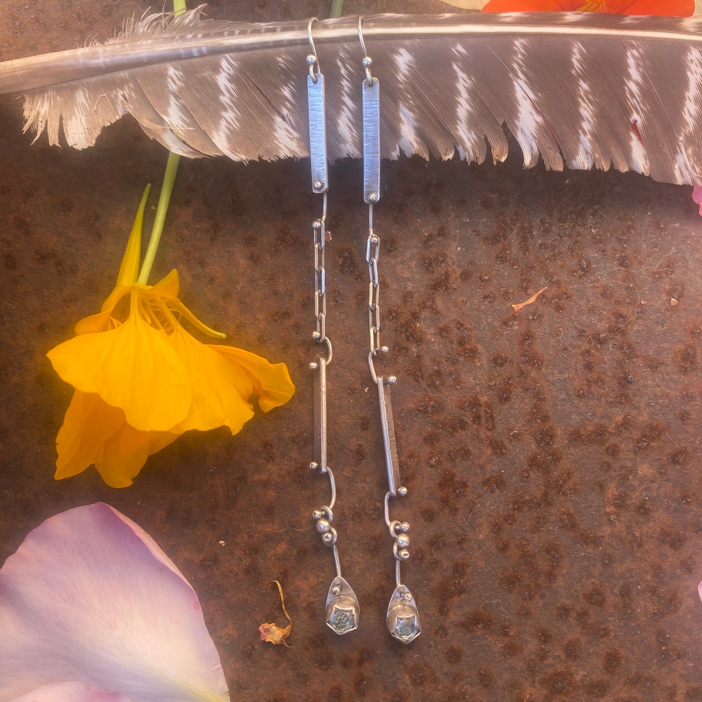 Long Aqua Earrings
