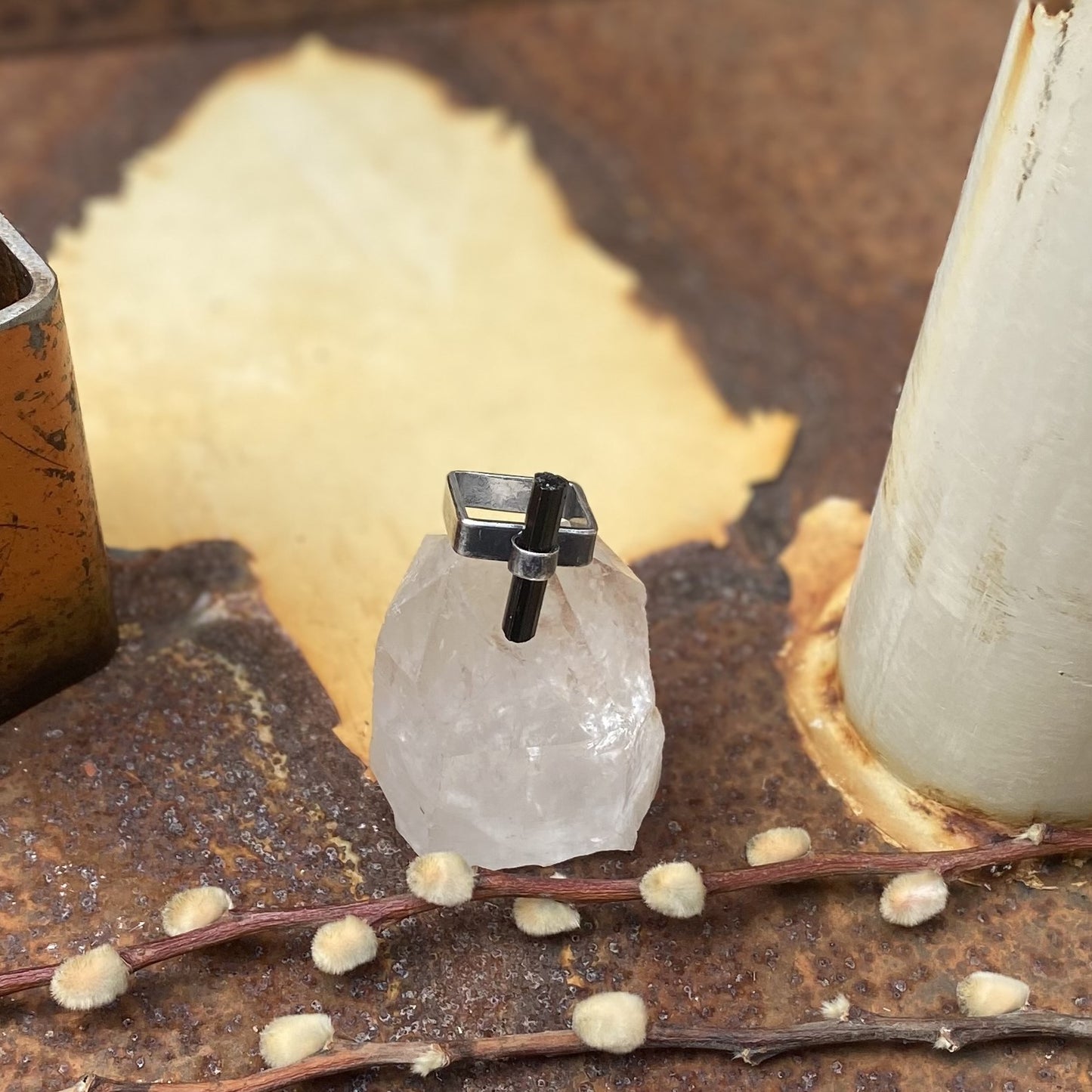 Black Tourmaline Square Ring