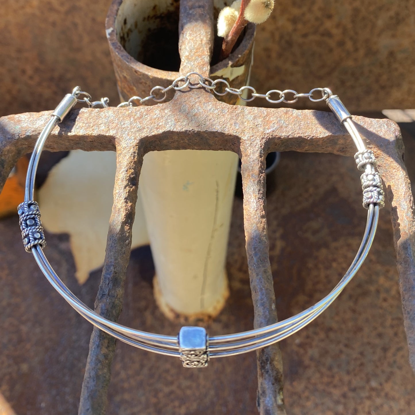 3 Tear Choker with Bali Center