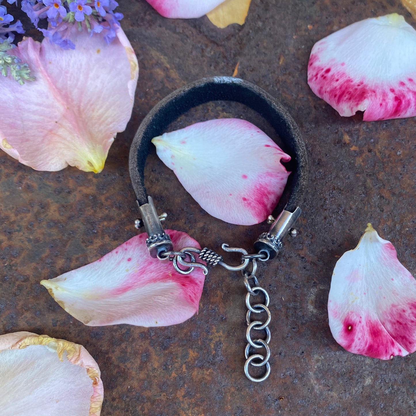 Leather Bracelet with Sterling