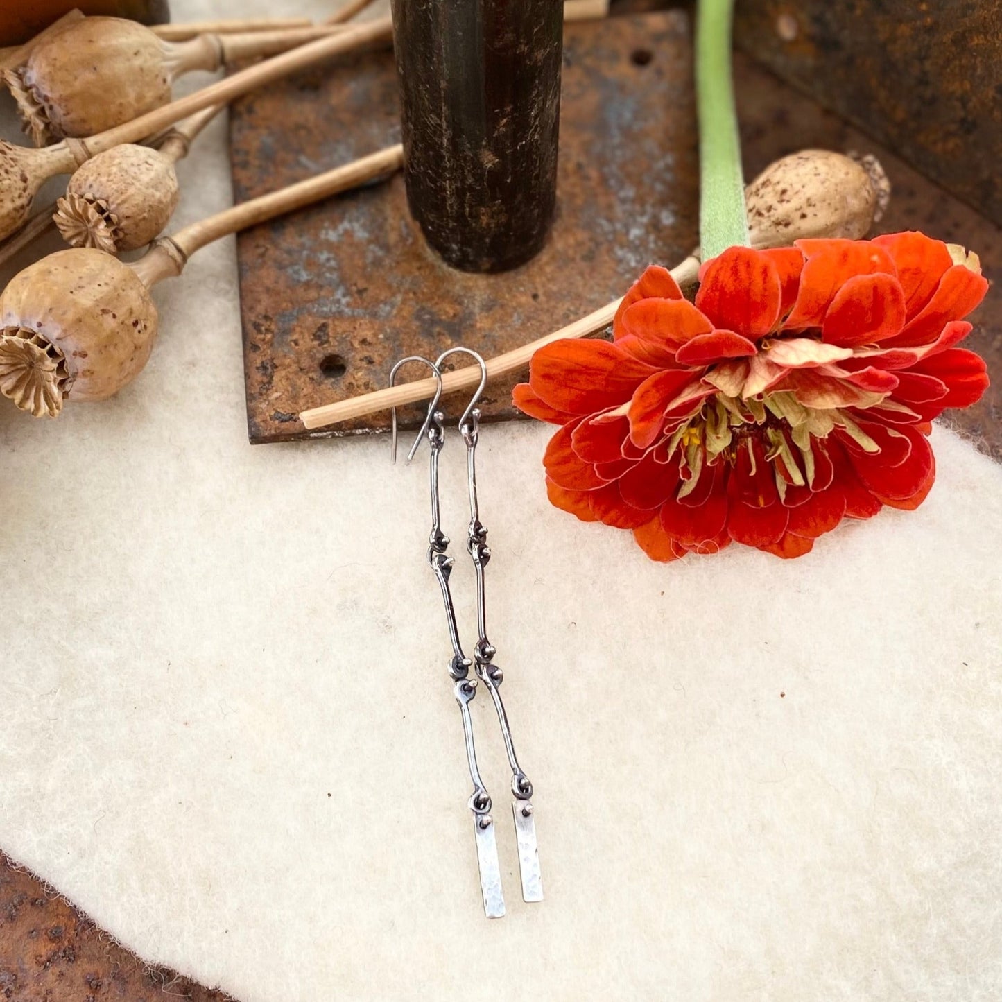 Sterling Train Track Earrings