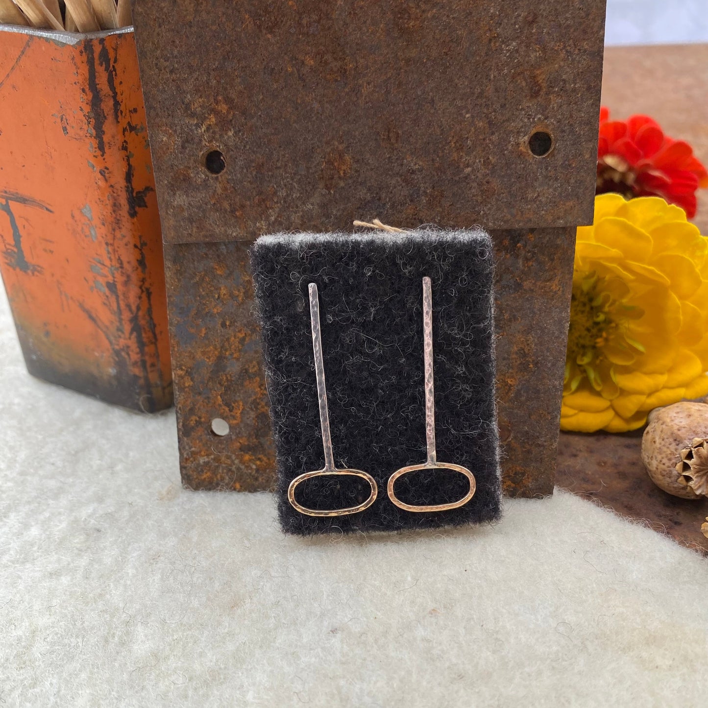 Post Earrings 14k Gold Circle