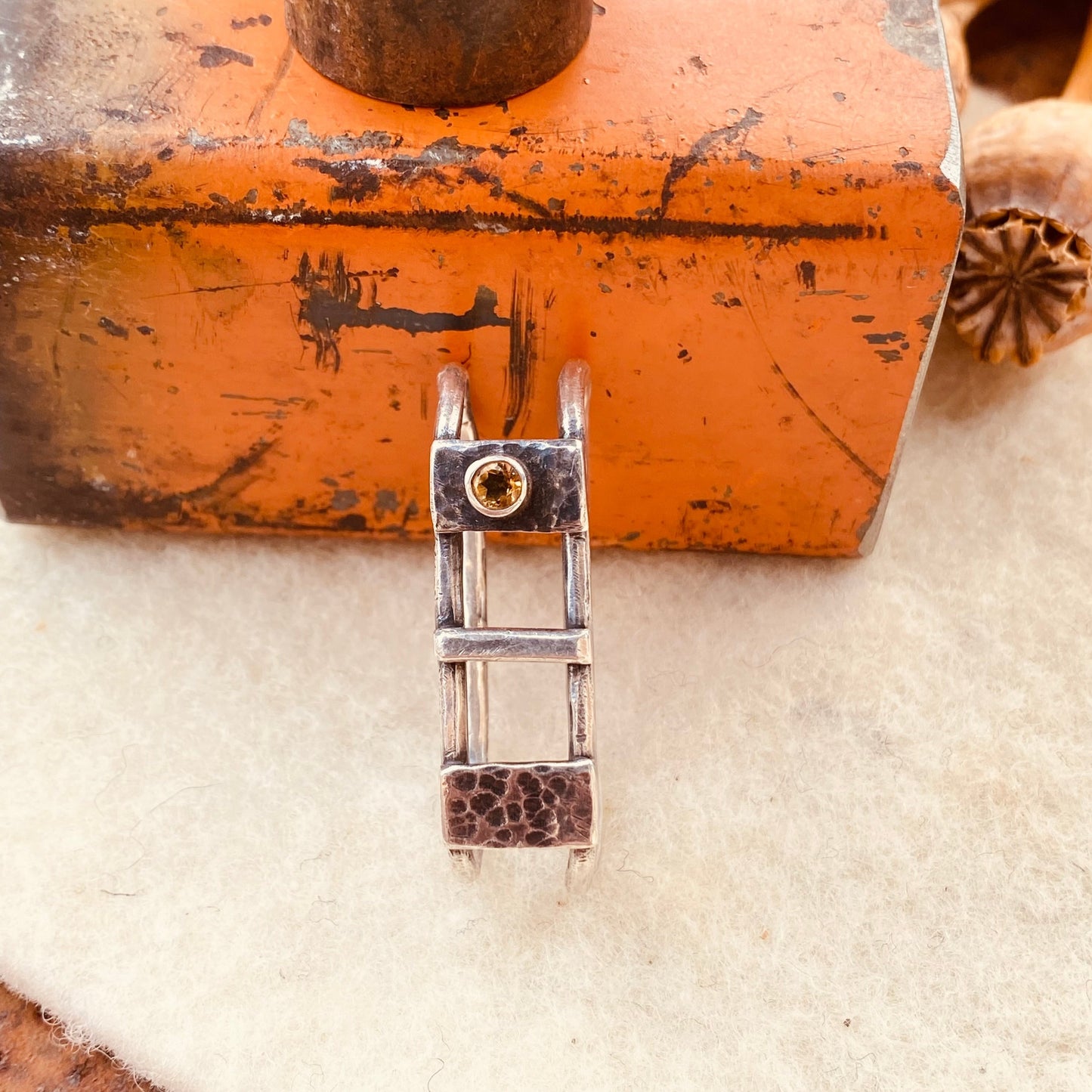 Two Finger Citrine Statement Ring
