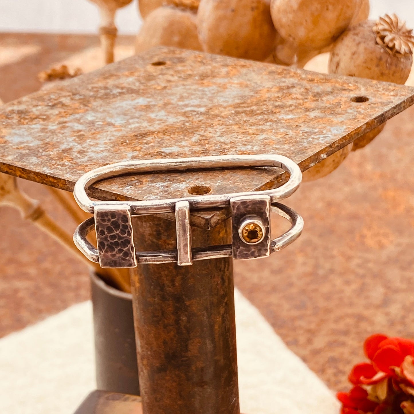 Two Finger Citrine Statement Ring