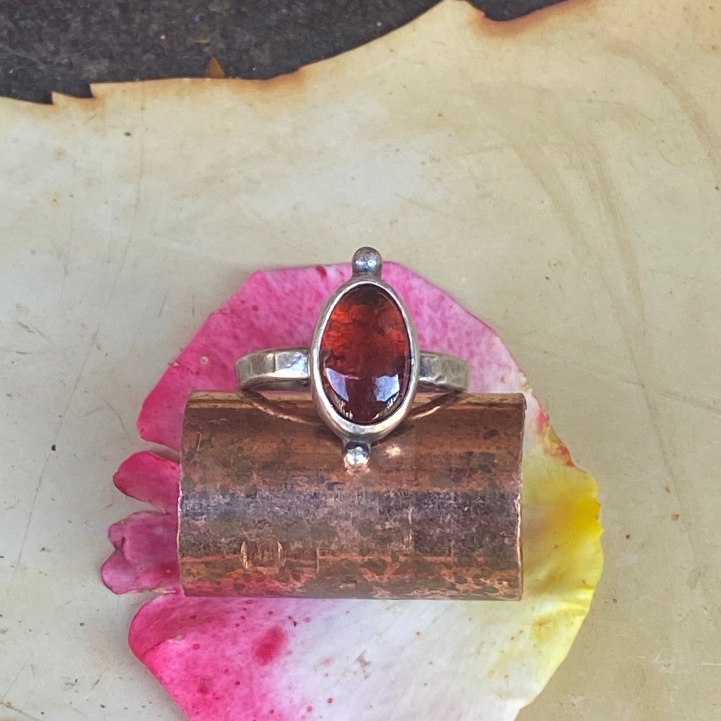 Hessonite Oval Ring