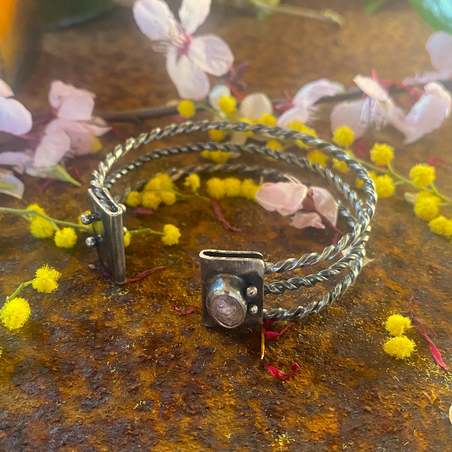 Cuff with Rose Quartz