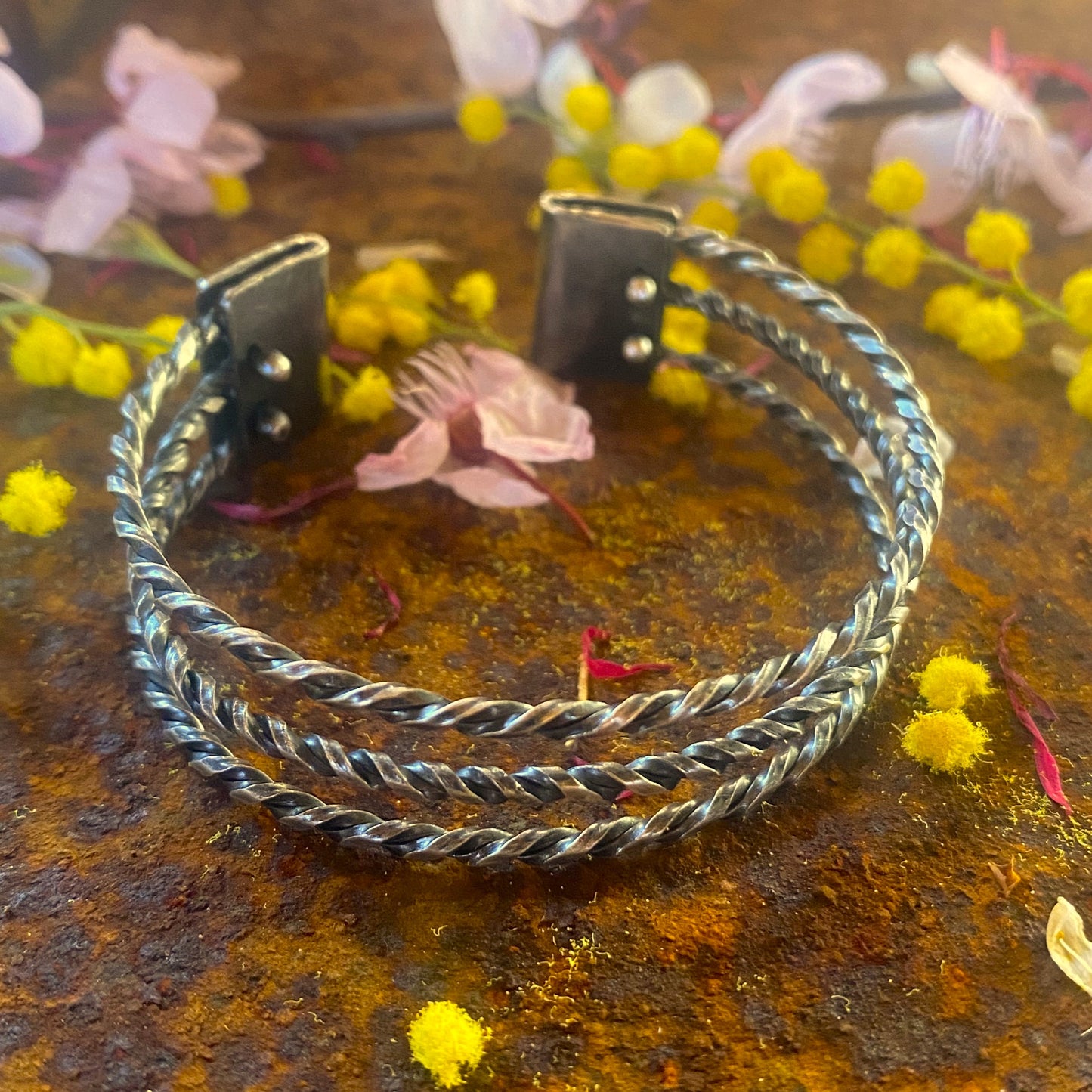 Cuff with Rose Quartz