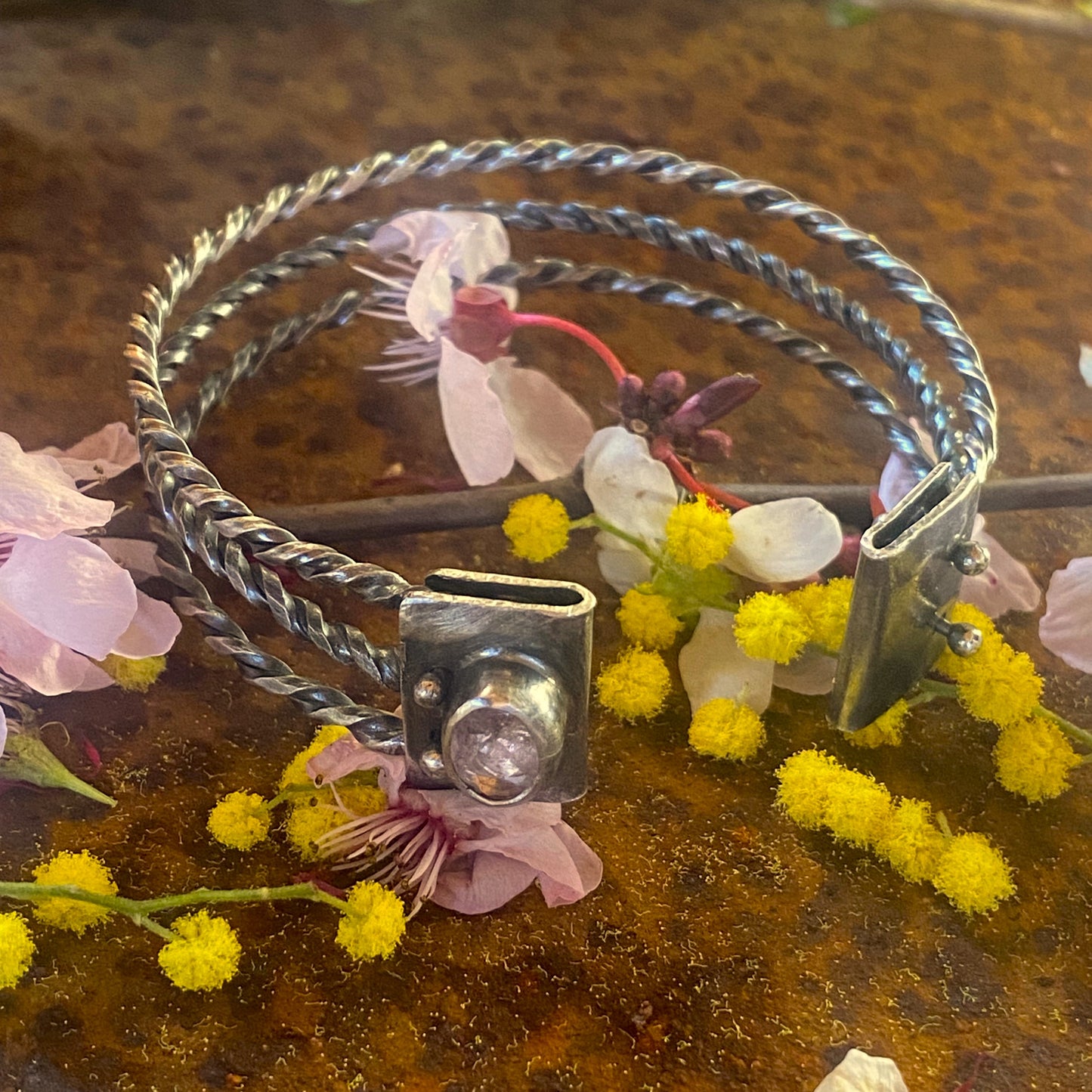 Cuff with Rose Quartz