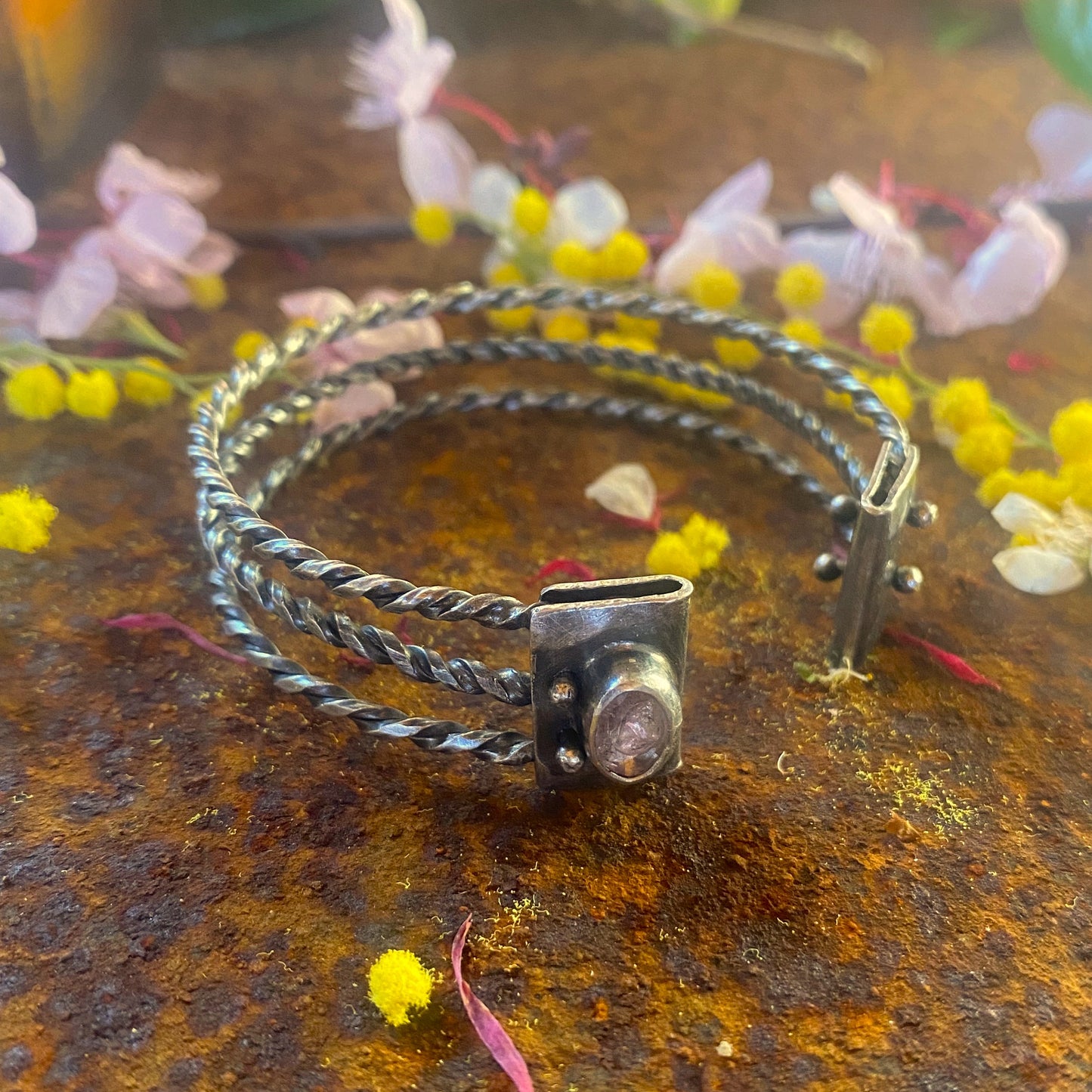 Cuff with Rose Quartz