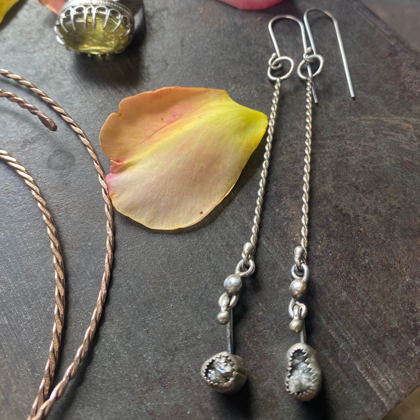 Raw Diamond Dangles