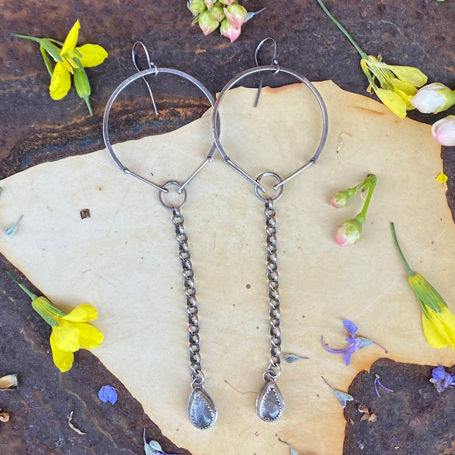 Dangle Labradorite Earrings