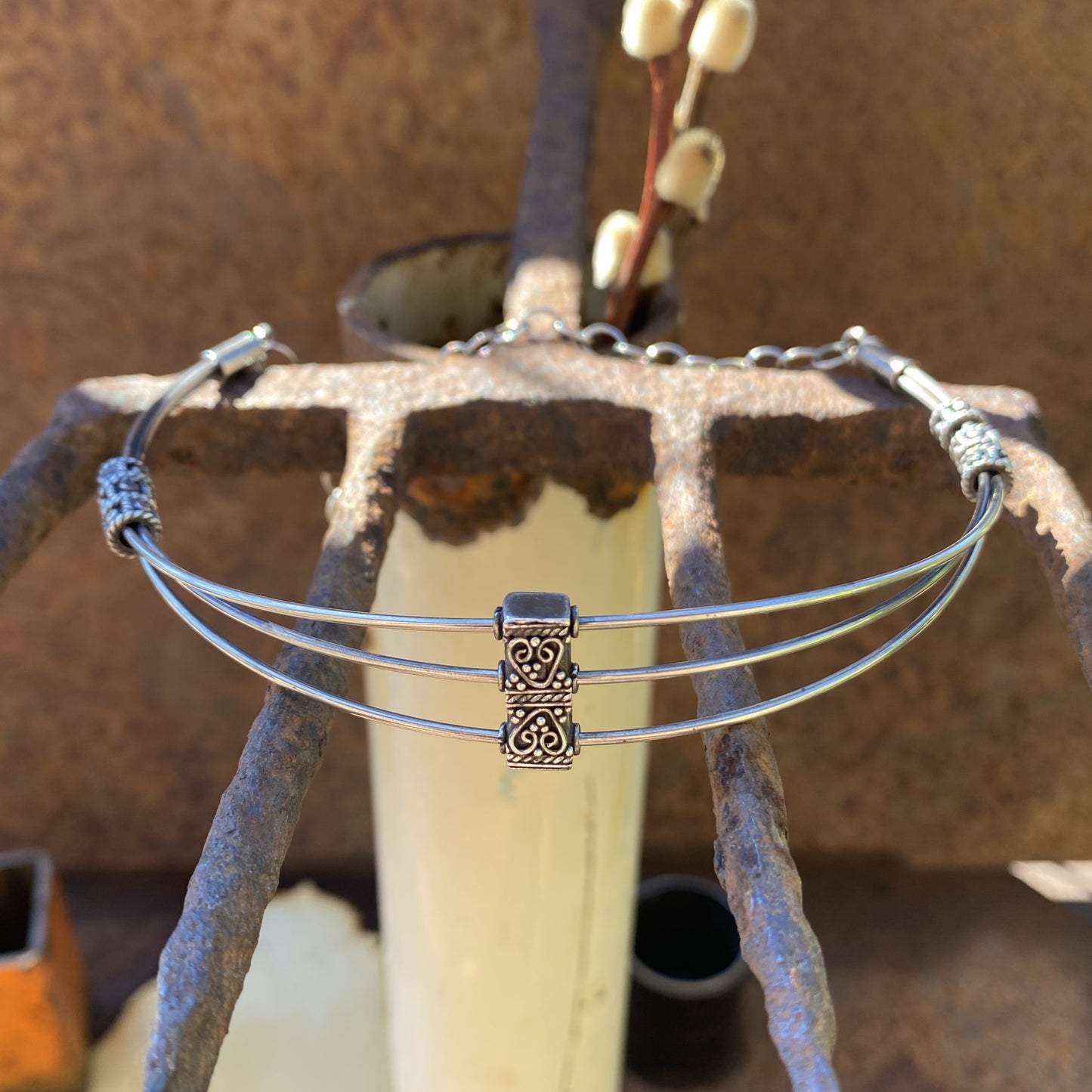 3 Tear Choker with Bali Center