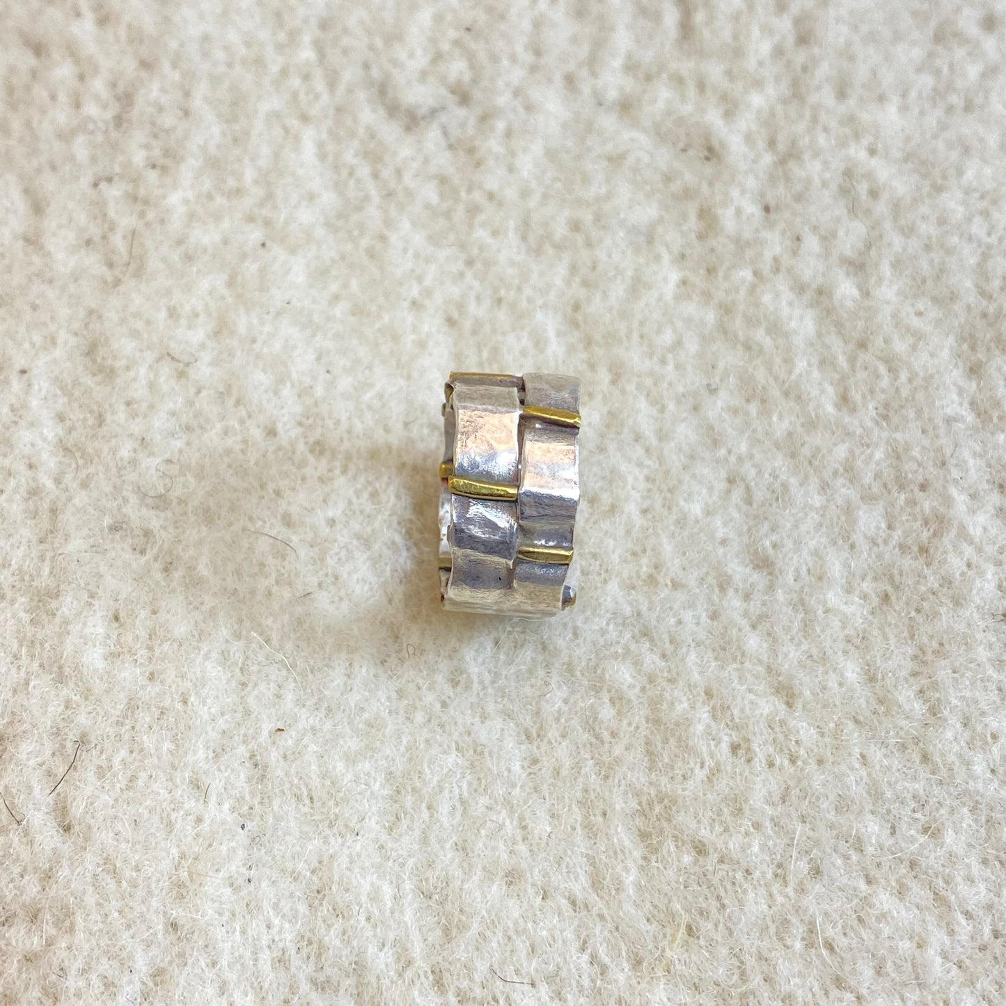 Woven Brass and Sterling Forefinger ring