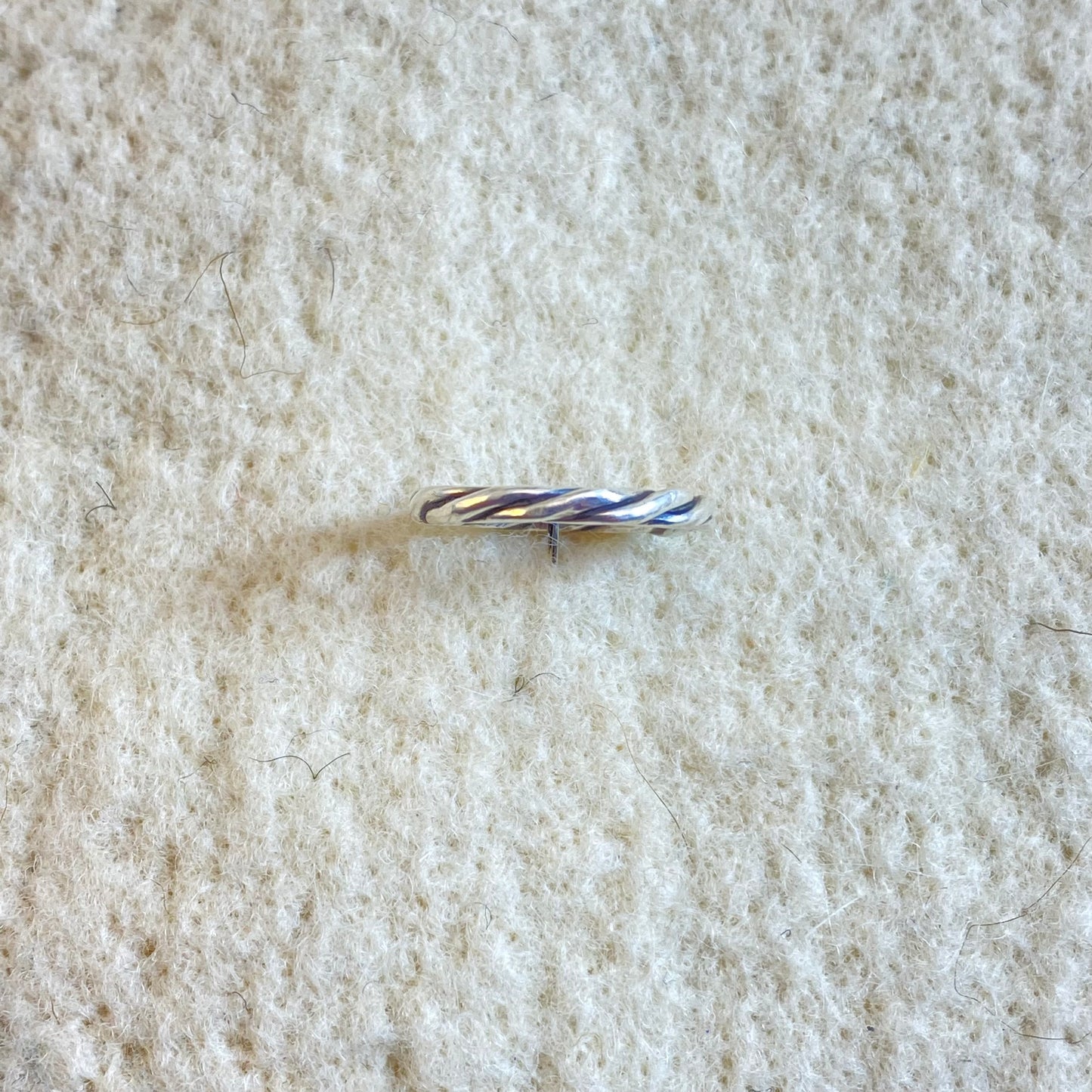 Sterling Stacker Ring Hammered