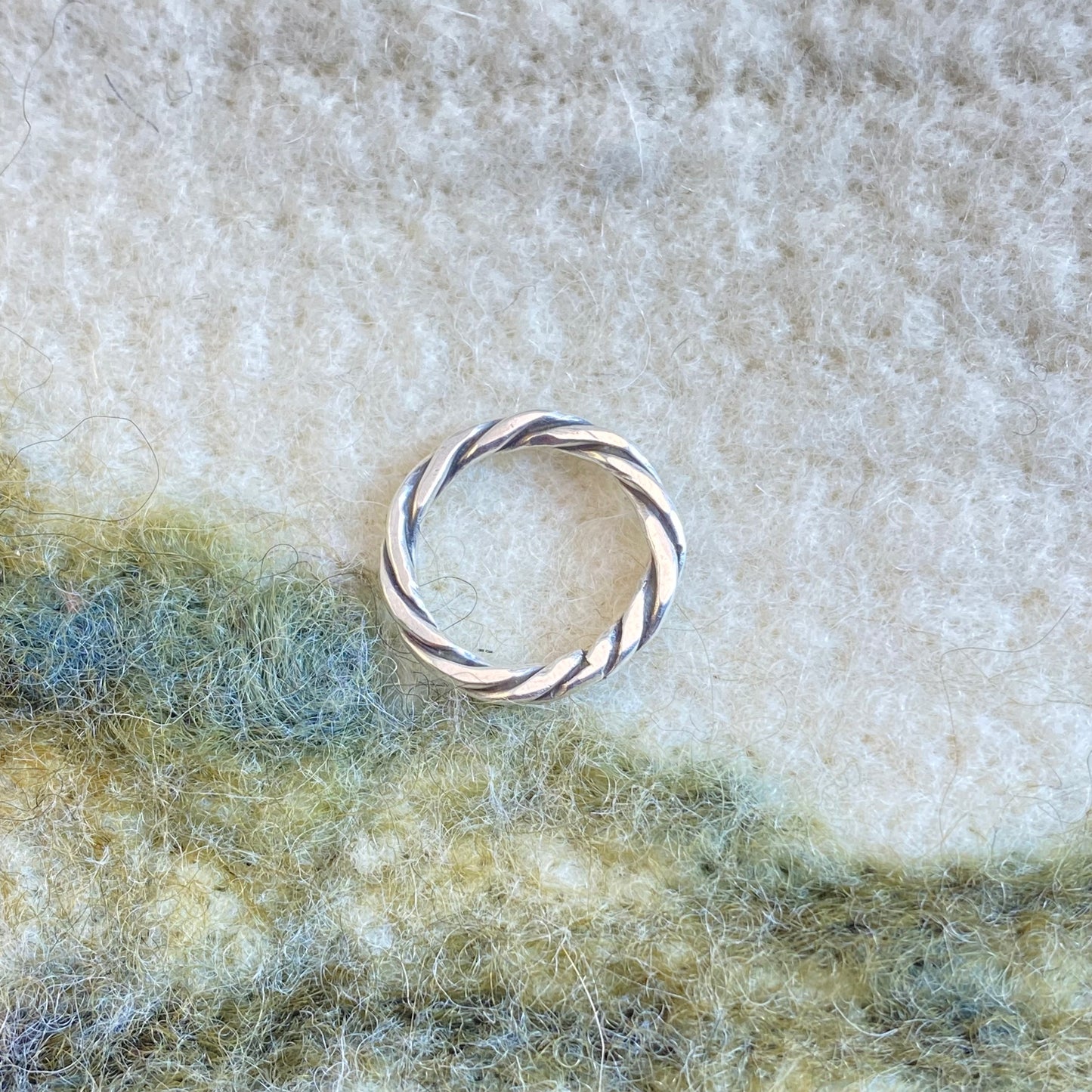 Sterling Stacker Ring Hammered