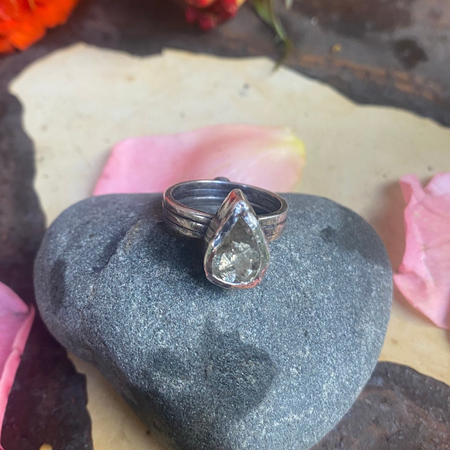 Scapolite Teardrop Ring