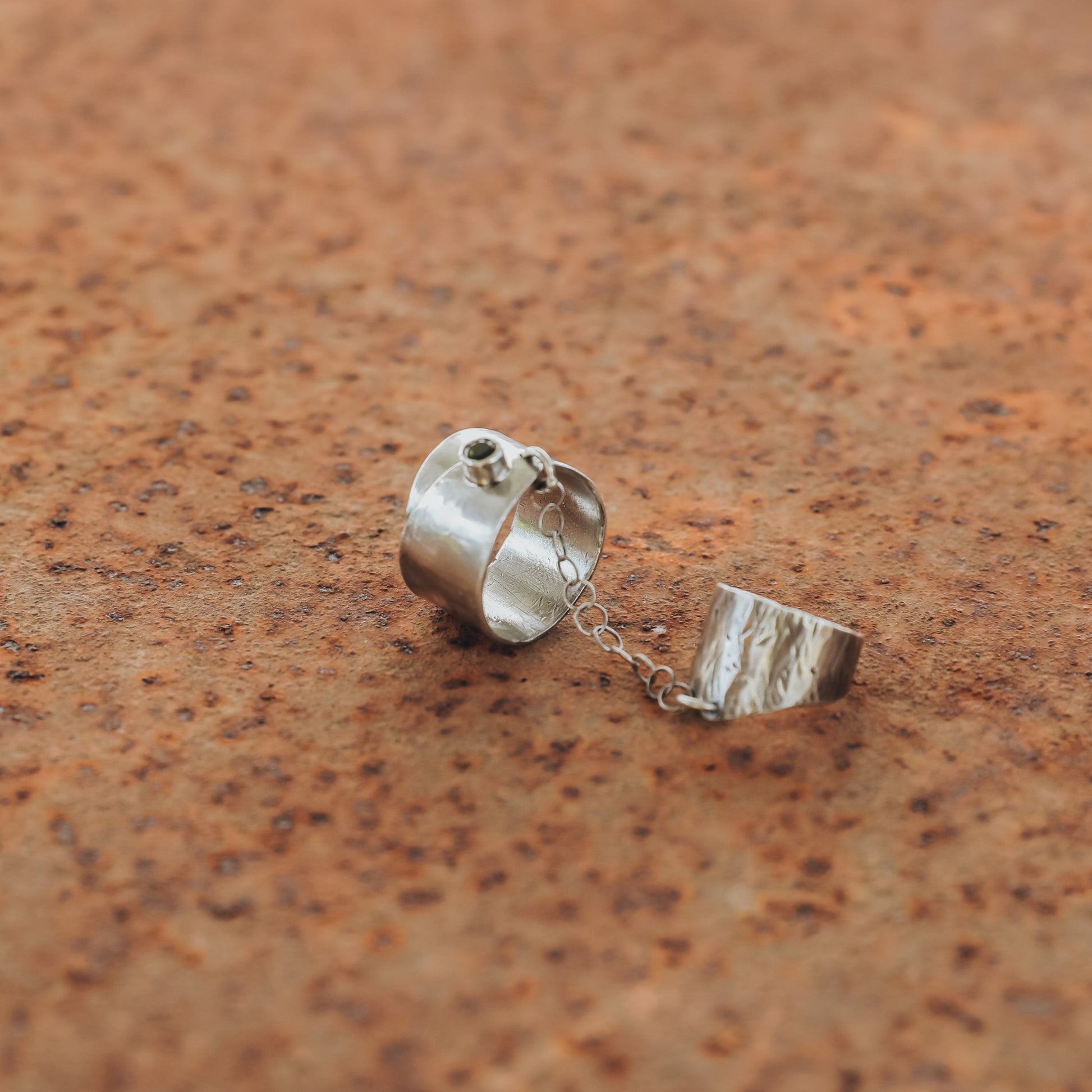 Diopside Faceted Chaing Ring