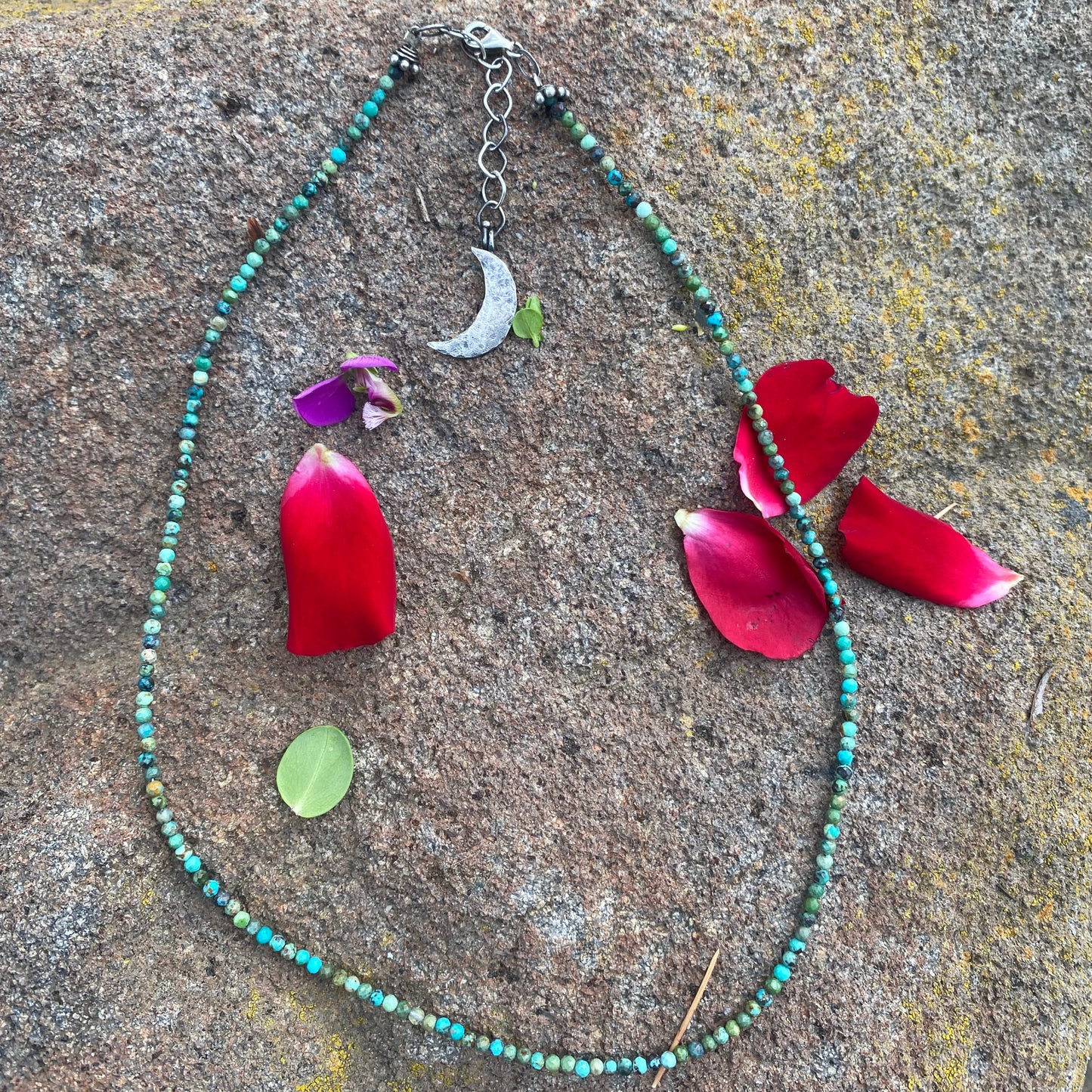 Mexican Turquoise Tiny Round Necklace