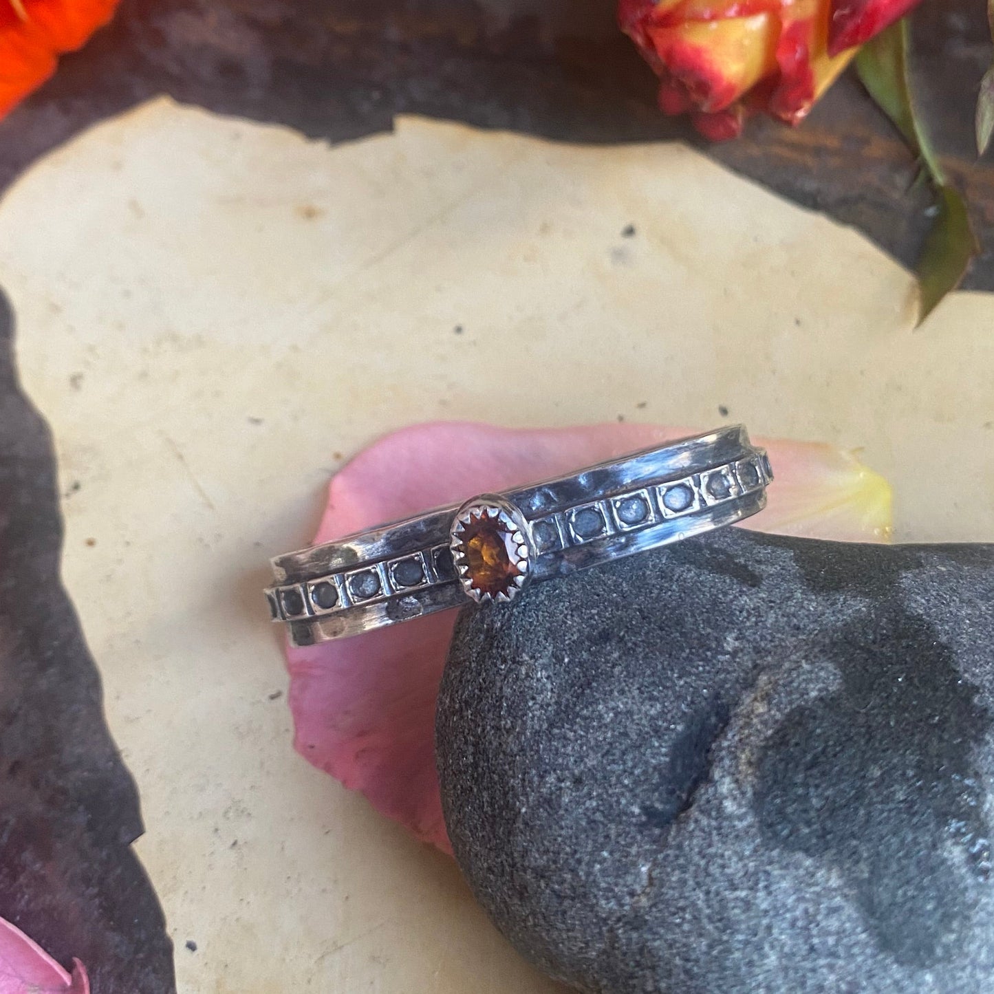 Brandy Citrine Two Finger Ring