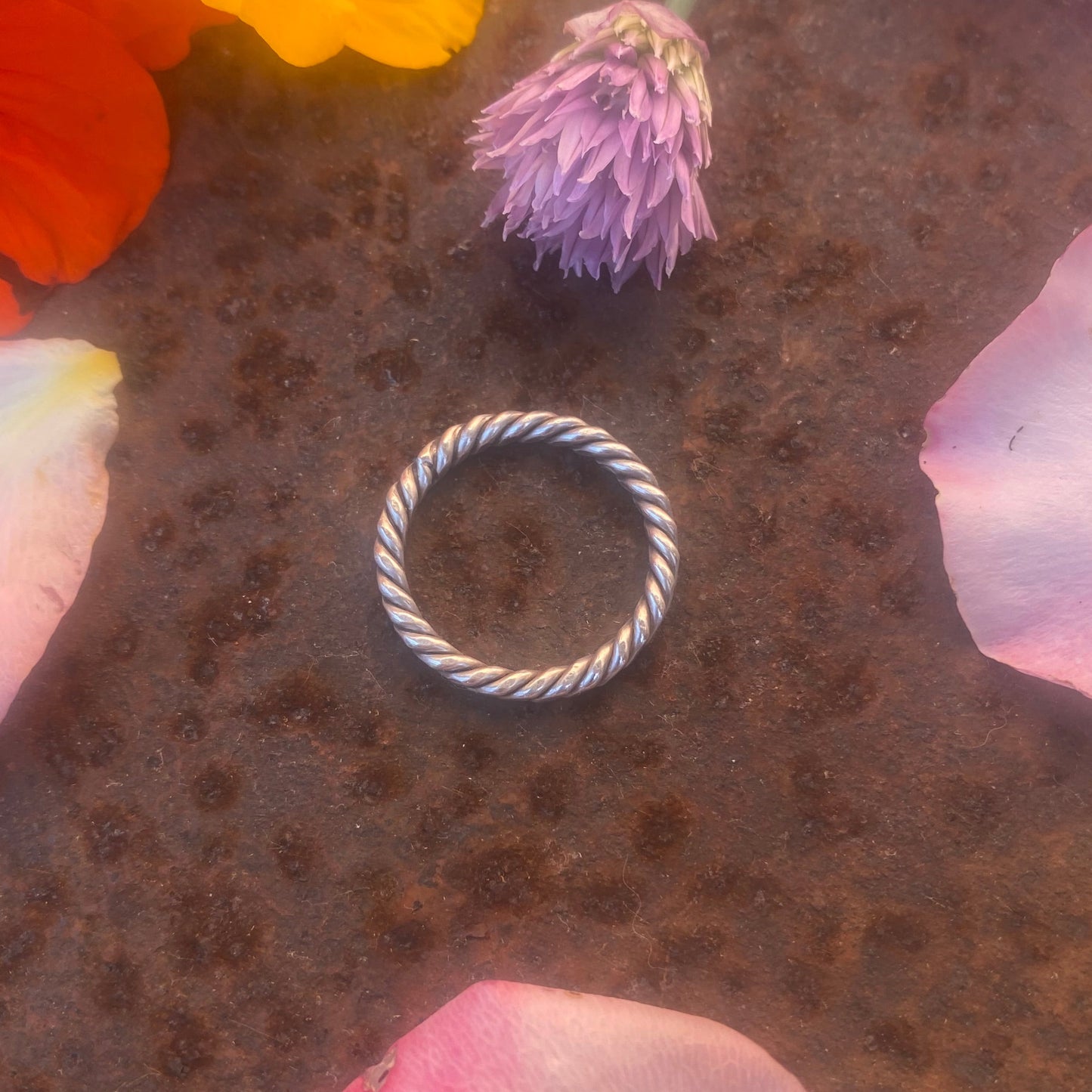 Sterling Twisted Hammered Ring