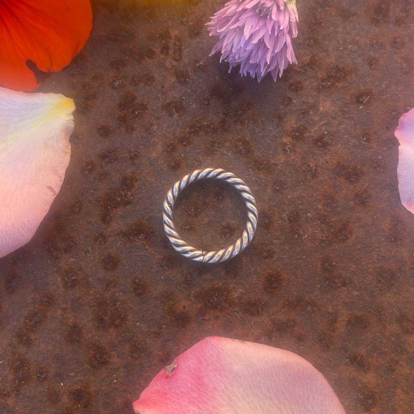 Sterling Twisted Hammered Ring