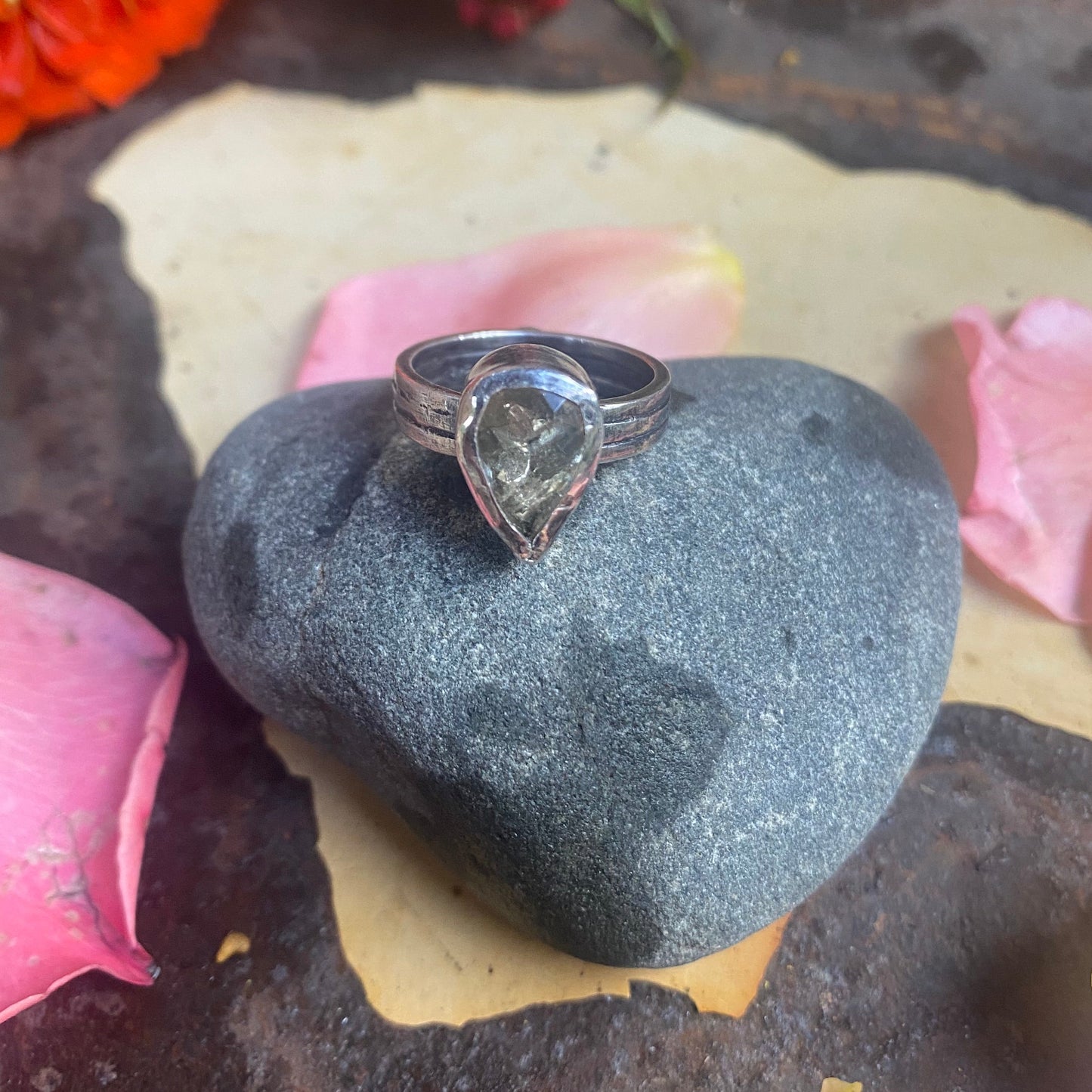 Scapolite Teardrop Ring