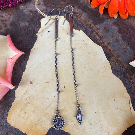 Bali Amethyst Charm Earrings