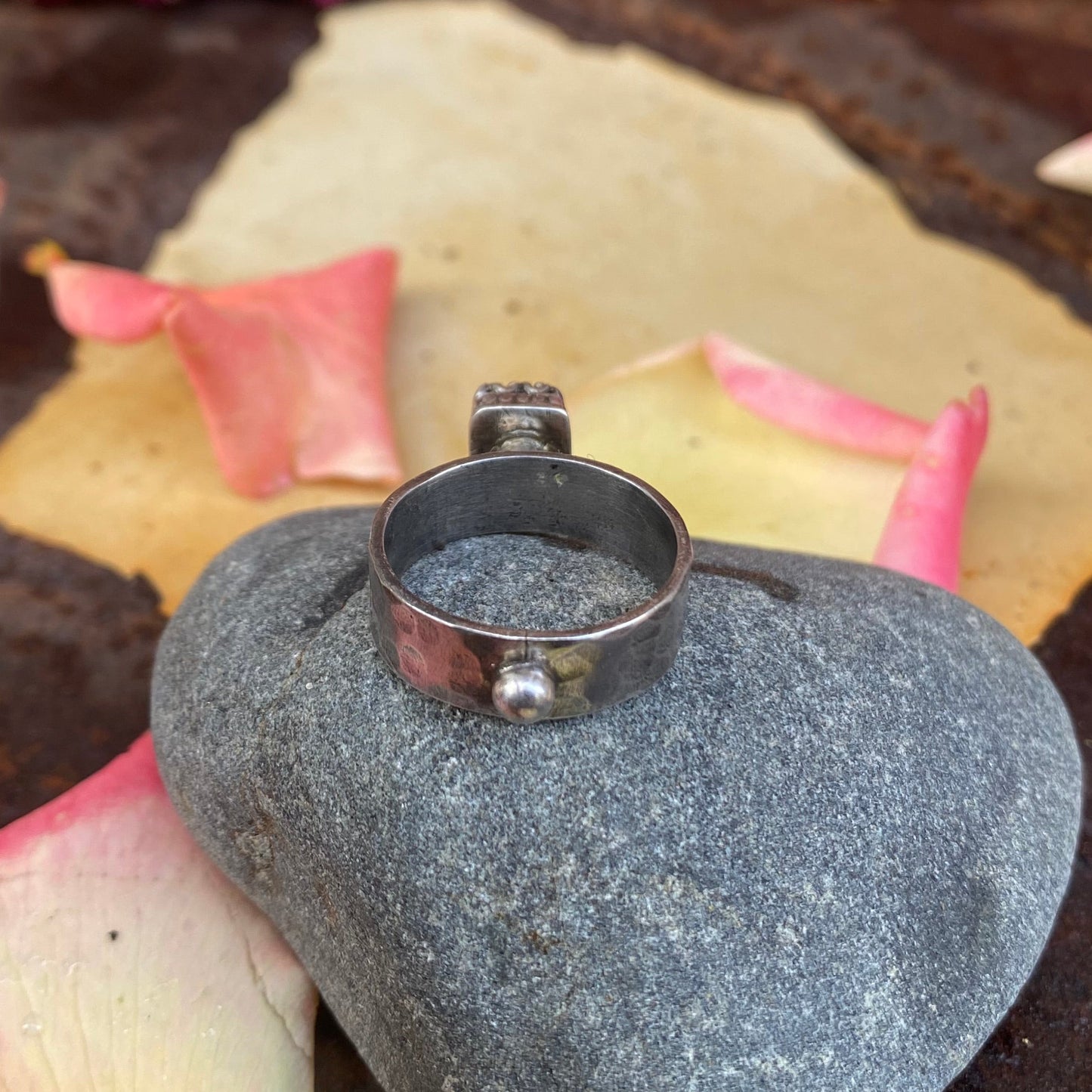 Tiny Rectangle Faceted Amethyst Ring