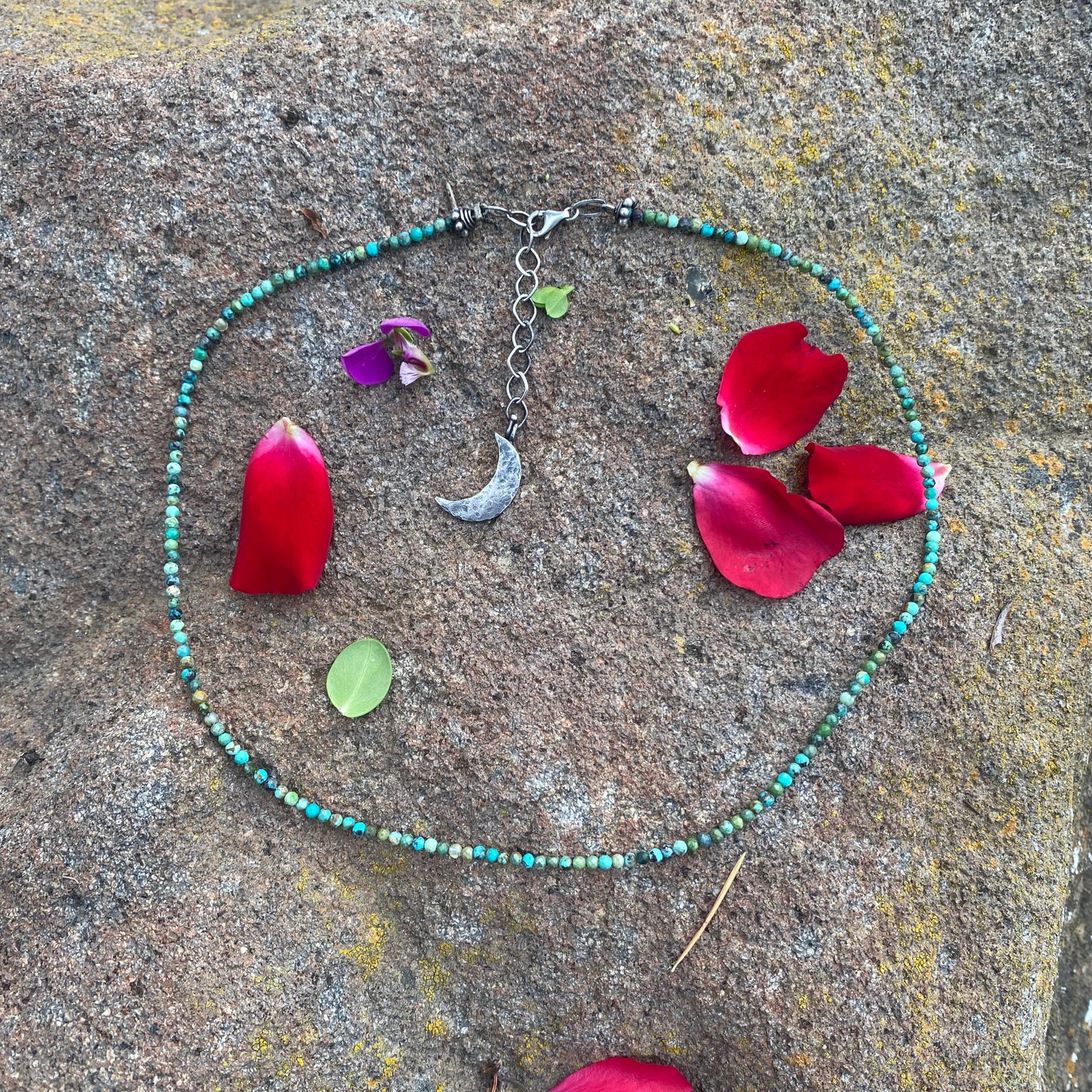 Mexican Turquoise Tiny Round Necklace