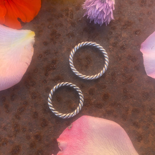 Sterling Twisted Hammered Ring