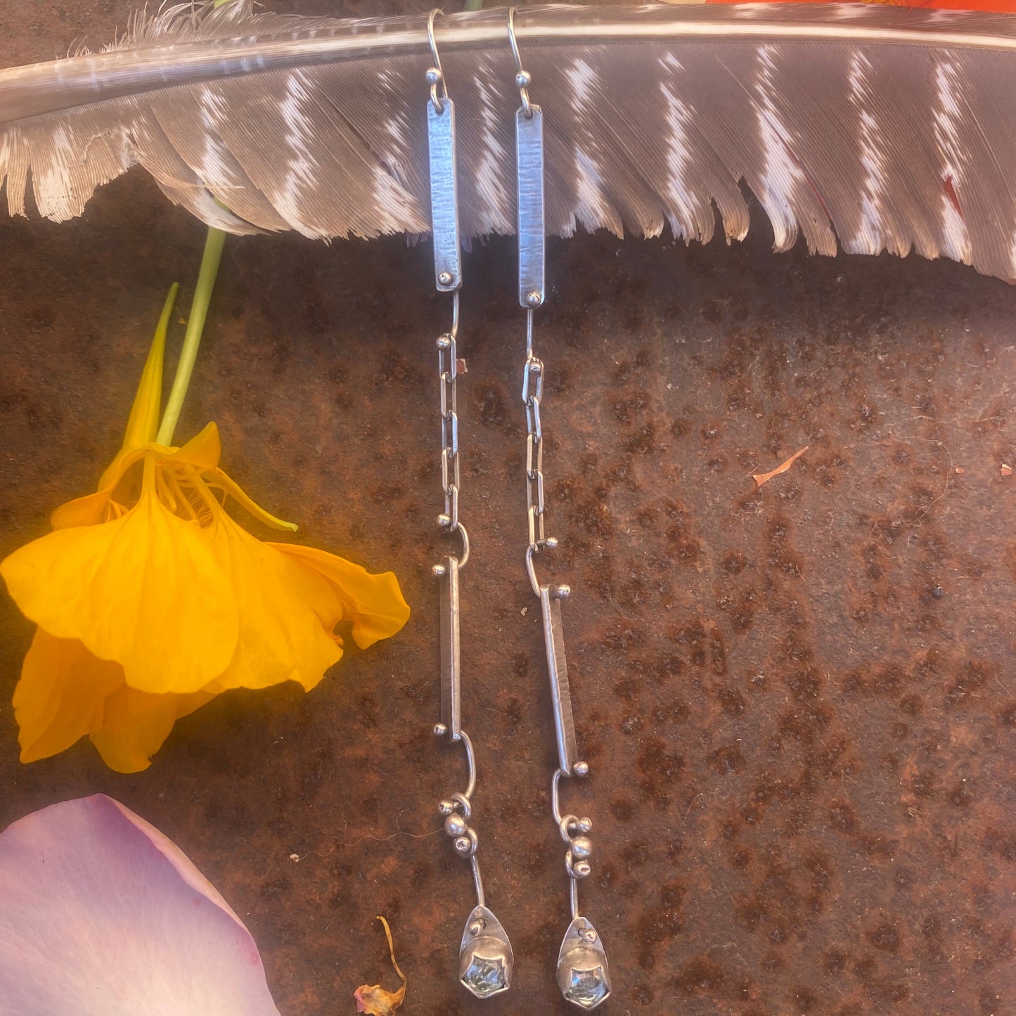 Long Aqua Earrings