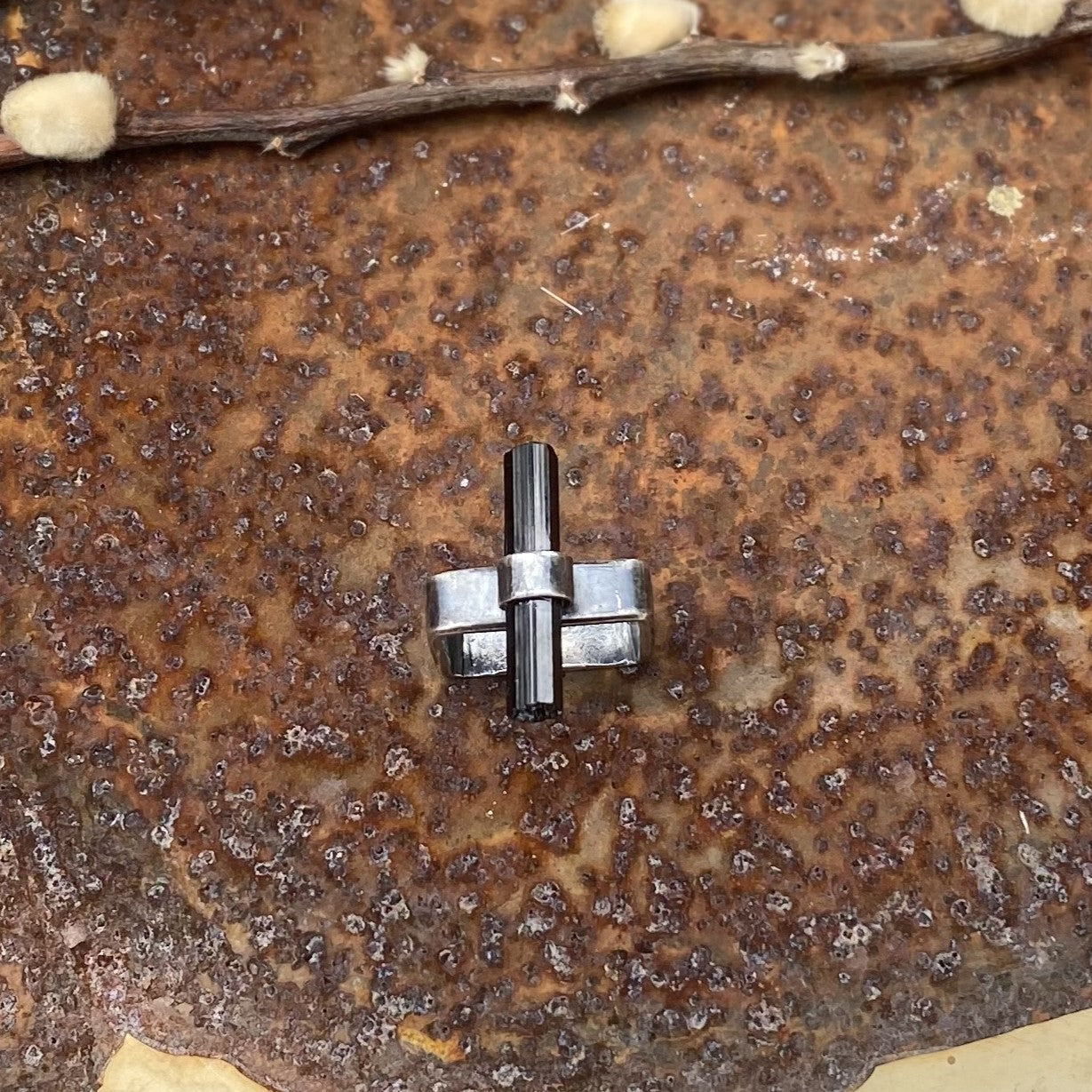Black Tourmaline Square Ring