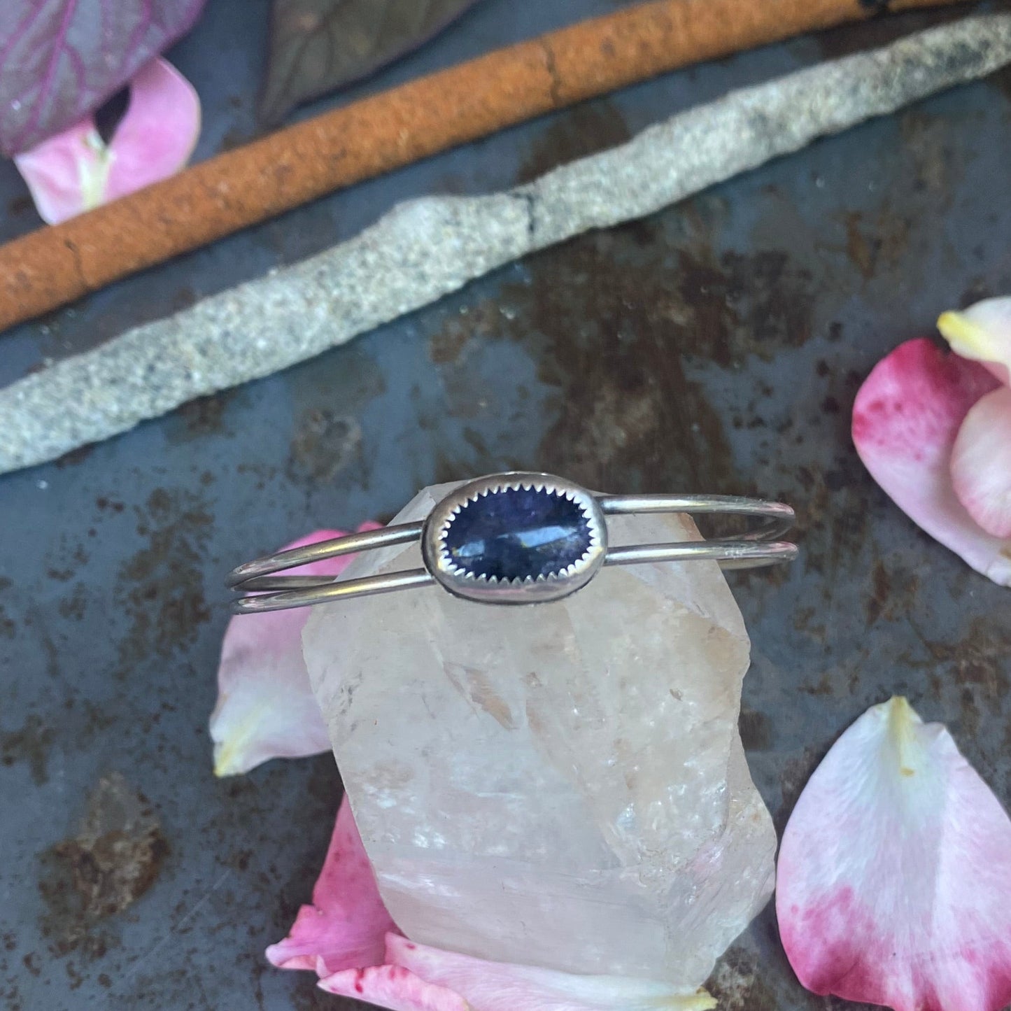 Sterling Silver with Iolite Cuff