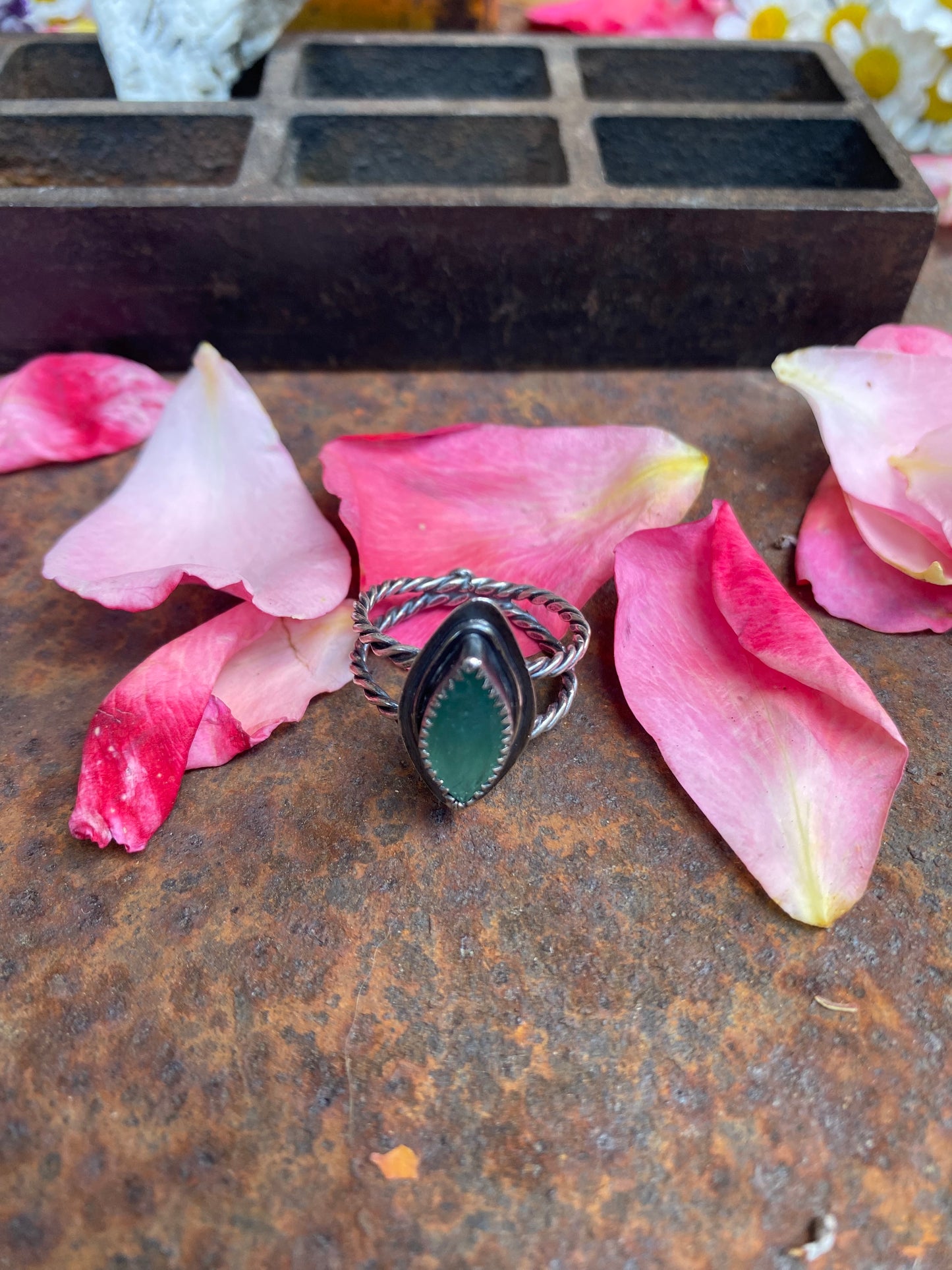 Faceted Grandidierite Ring