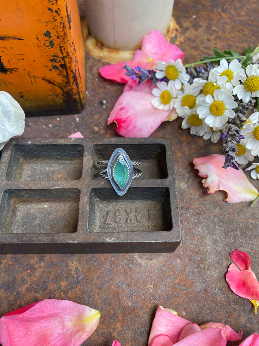 Faceted Grandidierite Ring
