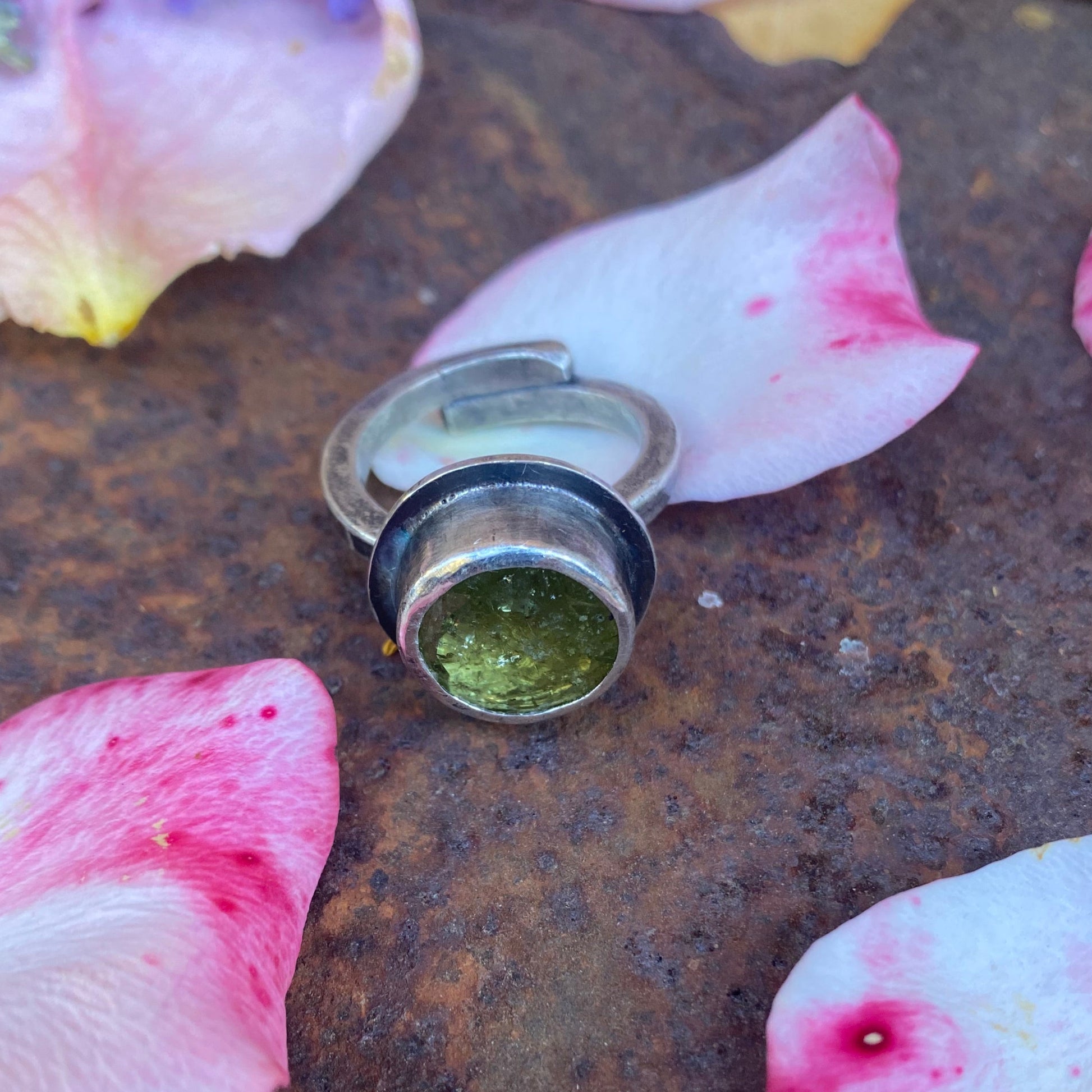 Ring Green Grossular Garnet