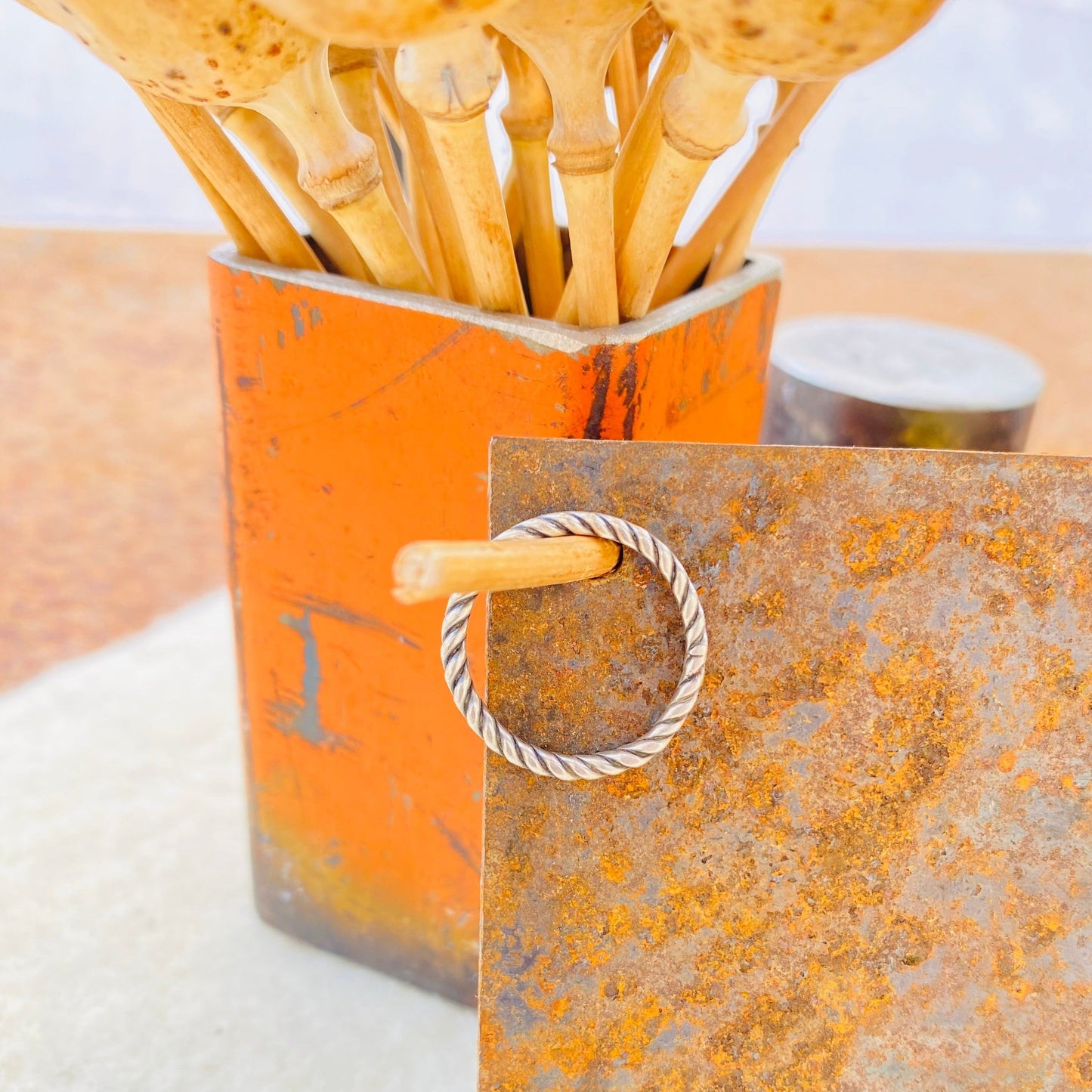 Sterling Twisted Stacker Ring Hammered