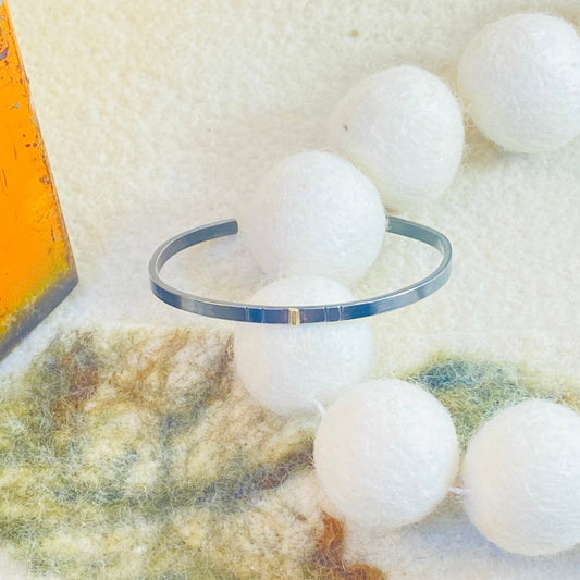 Mens Cuff with Bar of Gold
