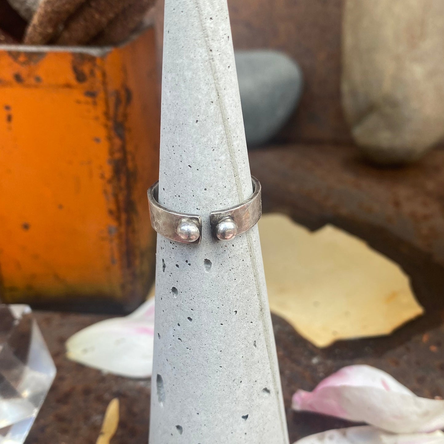 Tiny Yellow Rainbow Tourmaline Ring