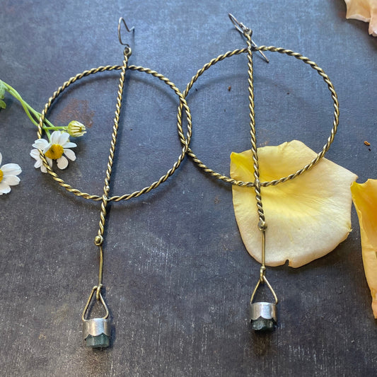 Brass Twisted Hoops