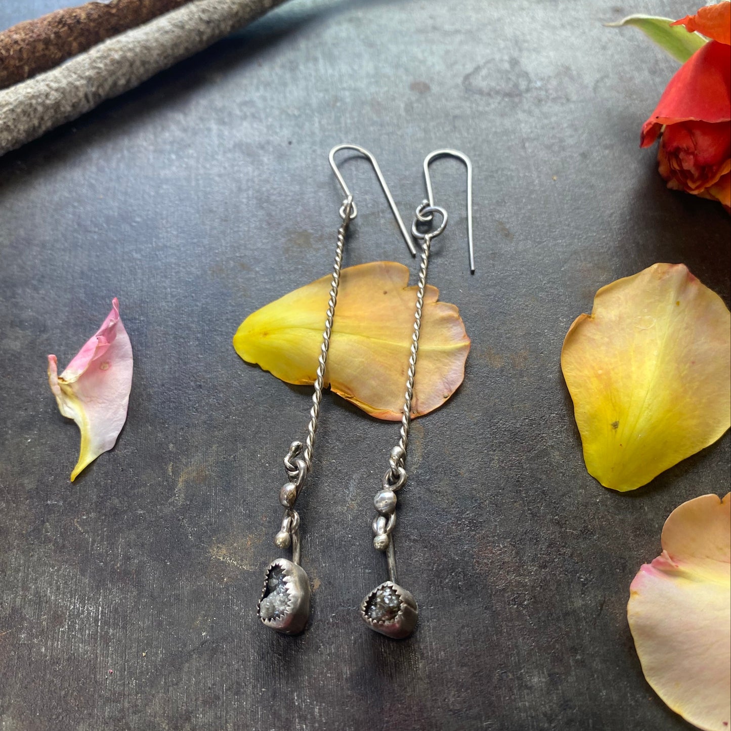 Raw Diamond Dangles