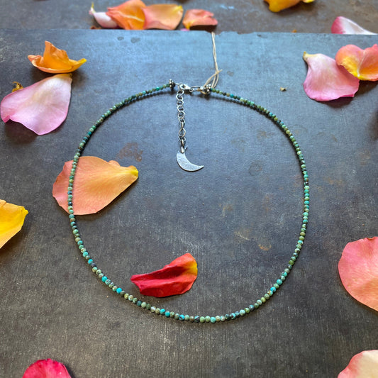 Mexican Turquoise Tiny Round Necklace