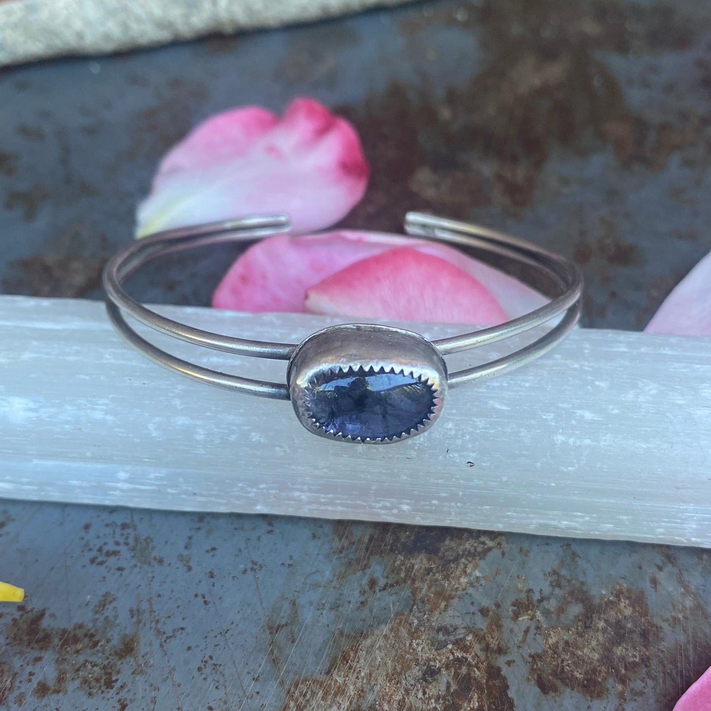 Cuff with Iolite Gemstone