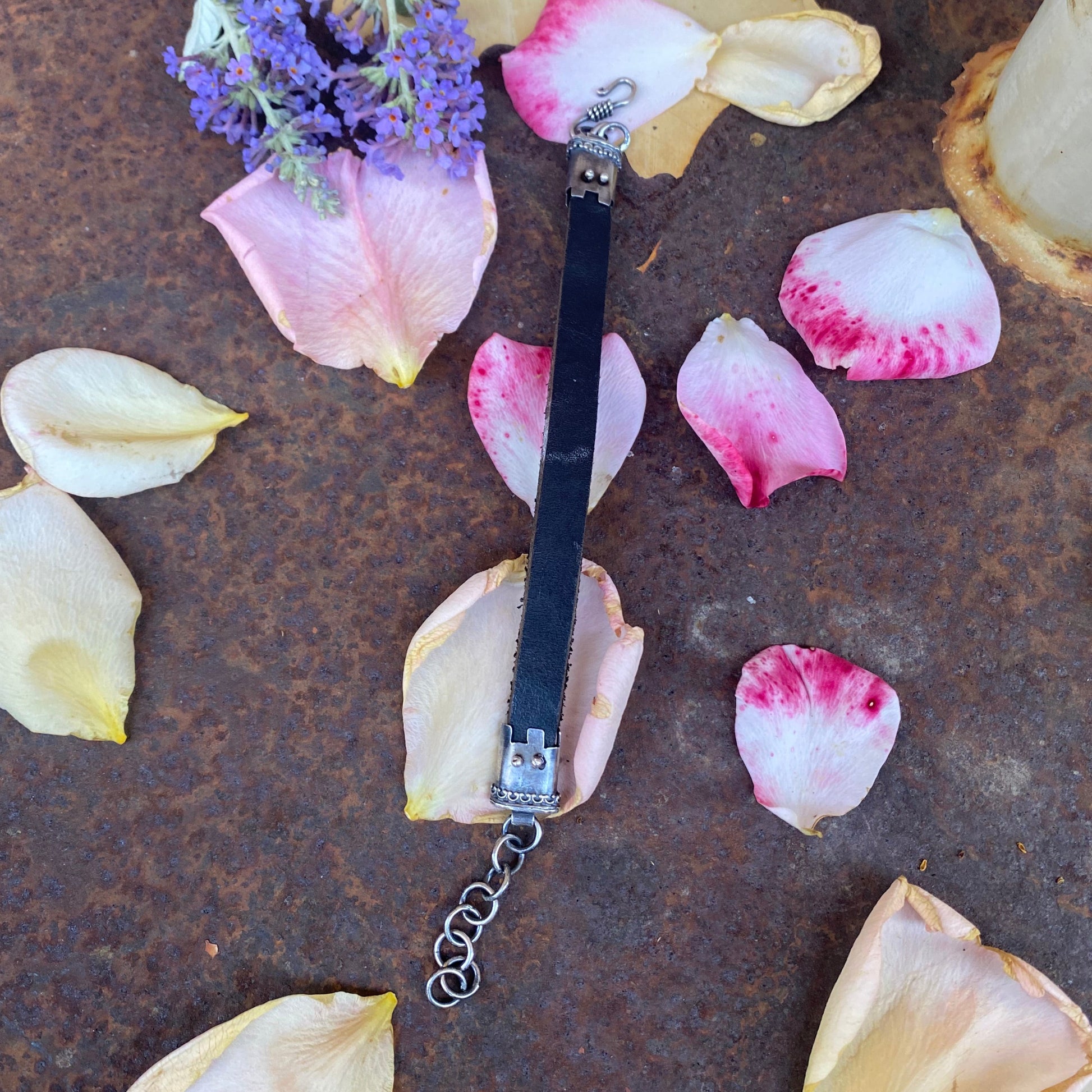 Sterling Leather Bracelet