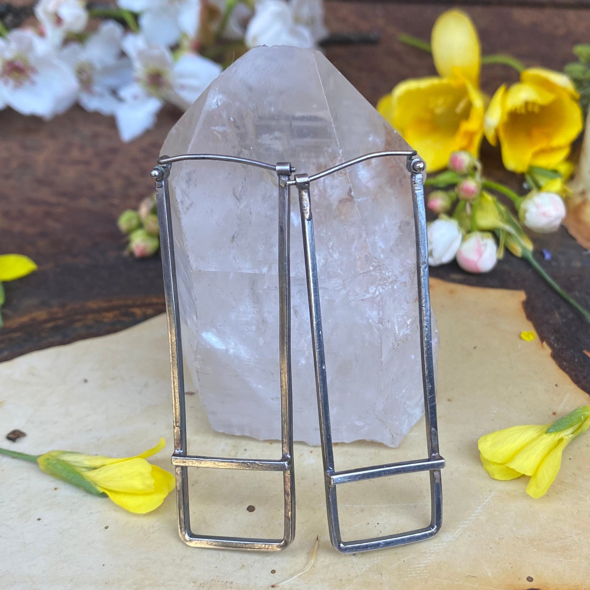 Long Rectangle Earrings Sterling