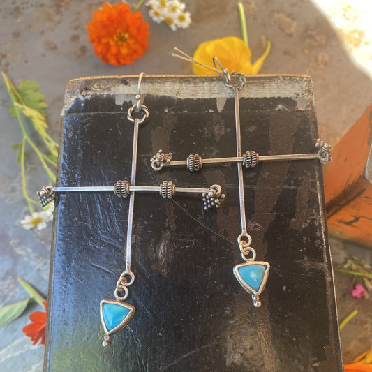 Turquoise Cross Earrings