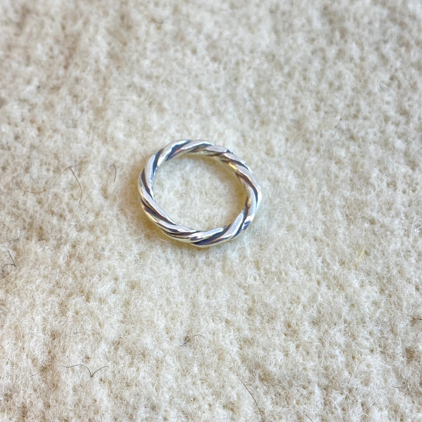 Sterling Stacker Ring Hammered